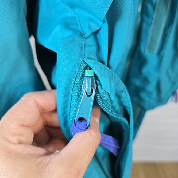 Vintage 80s 90s Columbia Teal and Blue Lightweight Zip Up Jacket Mens Medium - Picture 13 of 16